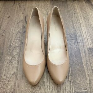 $178 Cole Haan NikeAir Bone Leather Platform Heel Slip On Pumps Shoes, Nude 7.5M